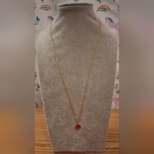 NWOT Kate Spade Pink 12k Plate Everyday Mini Enamel Prep Casual Pendant w/ Chain